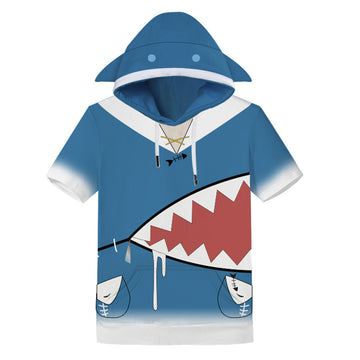 Juego Hololive VTuber Gawr Gura Cosplay Halloween T-shirt Camiseta corta sudadera 3D Impreso